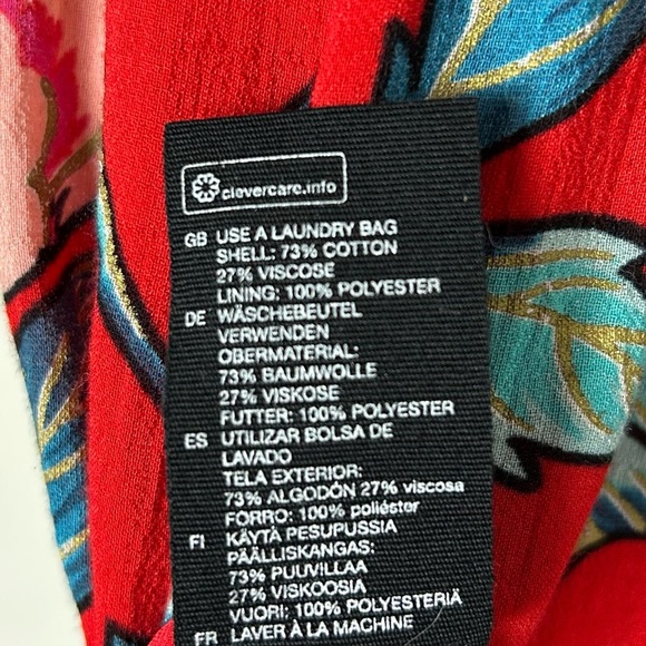 & Other Stories Red Floral Maxi Dress Bold Florals Sz 8 - Picture 8 of 8